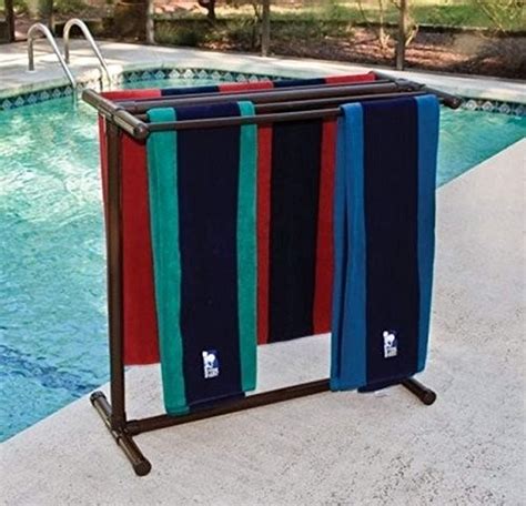 The large base ensures that it won't tip over like other <strong>towel racks</strong>. . Outdoor towel racks